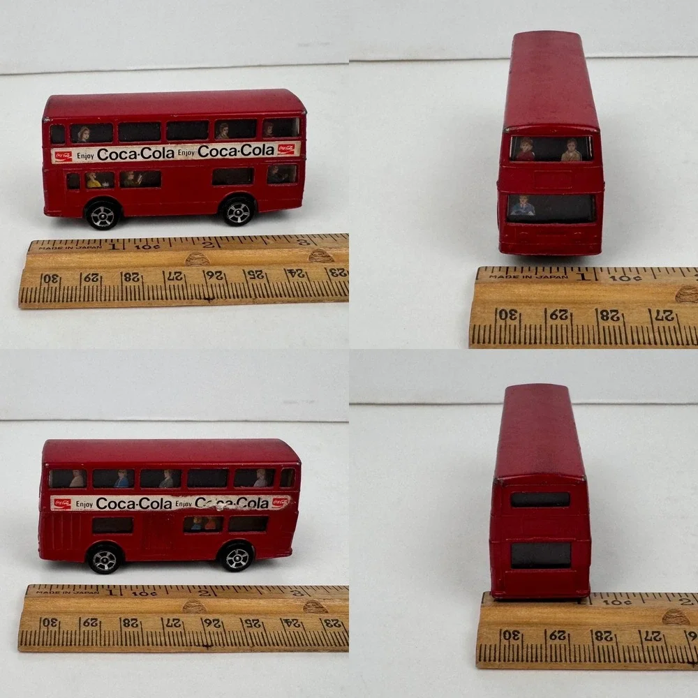 Vtg Coca Cola Coke Soda Mini Red Double Decker Corgi Juniors Toy Bus Die Cast